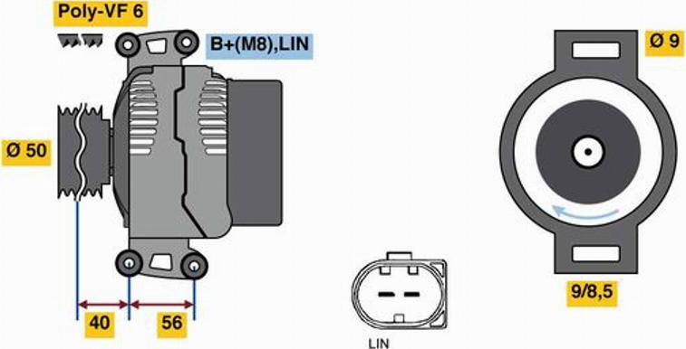 BOSCH 0121715029 - Генератор vvparts.bg