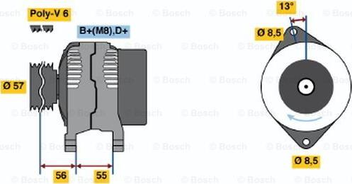 BOSCH 0 123 545 001 - Генератор vvparts.bg