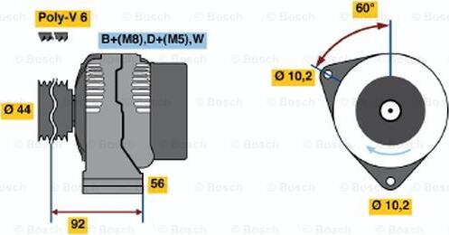 BOSCH 0 123 540 002 - Генератор vvparts.bg