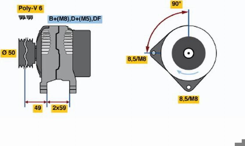 BOSCH 0 123 510 009 - Генератор vvparts.bg