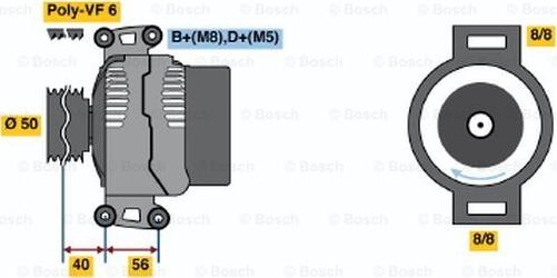 BOSCH 0 123 510 082 - Генератор vvparts.bg