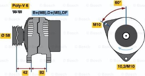 BOSCH 0 123 520 003 - Генератор vvparts.bg