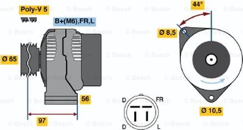 BOSCH 0 123 115 014 - Генератор vvparts.bg