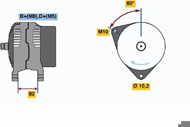 BOSCH 0 123 310 044 - Генератор vvparts.bg