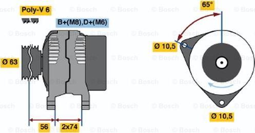 BOSCH 0 123 310 006 - Генератор vvparts.bg