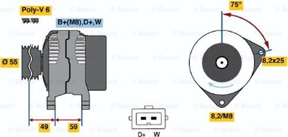 BOSCH 0 123 320 002 - Генератор vvparts.bg