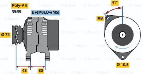 BOSCH 0 986 038 060 - Генератор vvparts.bg