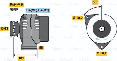 BOSCH 0 123 310 011 - Генератор vvparts.bg