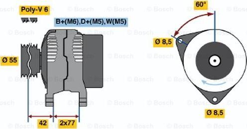 BOSCH 0 986 038 990 - Генератор vvparts.bg