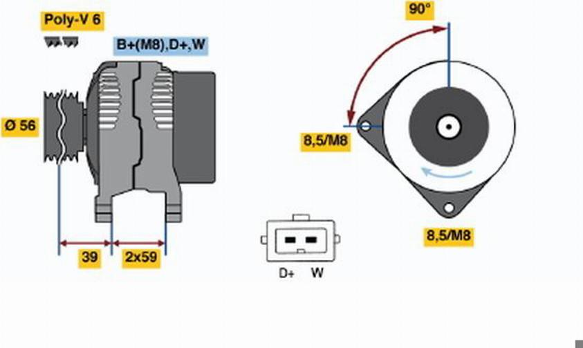 BOSCH 0 123 310 025 - Генератор vvparts.bg