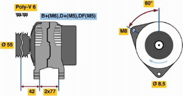 BOSCH 0 123 310 023 - Генератор vvparts.bg