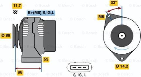 BOSCH 0 123 325 008 - Генератор vvparts.bg