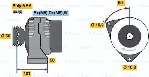 BOSCH 0 123 320 041 - Генератор vvparts.bg