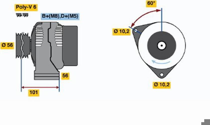 BOSCH 0123320061 - Генератор vvparts.bg