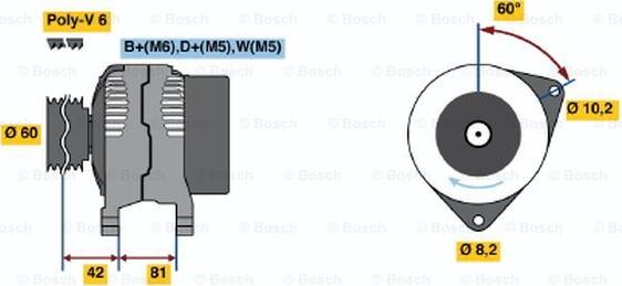 BOSCH 0 123 320 014 - Генератор vvparts.bg