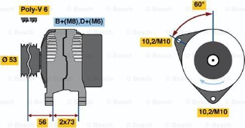 BOSCH 0 123 320 012 - Генератор vvparts.bg