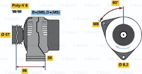 BOSCH 0 123 320 030 - Генератор vvparts.bg