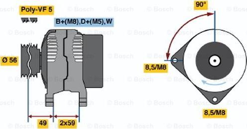 BOSCH 0 986 040 930 - Генератор vvparts.bg