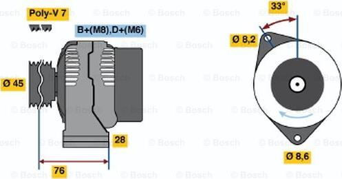 BOSCH 0 123 214 002 - Генератор vvparts.bg