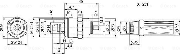 BOSCH 0 330 001 040 - Магнитен превключвател, стартер vvparts.bg