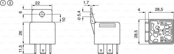 BOSCH 0 332 019 150 - Реле, работен ток vvparts.bg