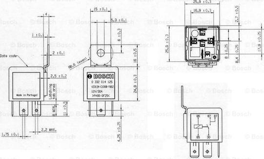 BOSCH 0 332 014 125 - Реле, работен ток vvparts.bg