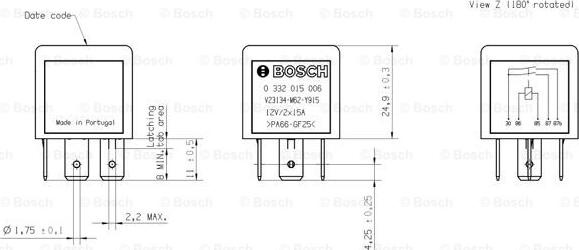 BOSCH 0 332 015 006 - Реле, работен ток vvparts.bg