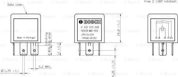 BOSCH 0 332 015 008 - Реле, работен ток vvparts.bg