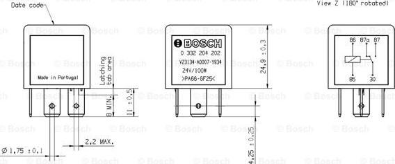 BOSCH 0 332 204 202 - Реле, работен ток vvparts.bg