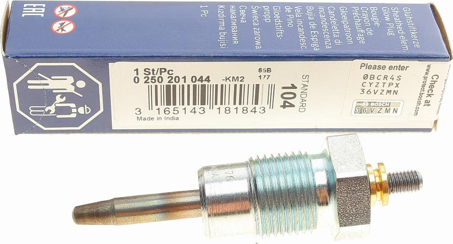 BOSCH 0 250 201 044 - Подгревна свещ vvparts.bg