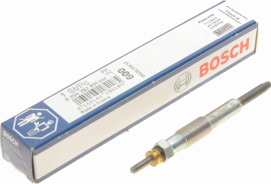 BOSCH 0 250 202 035 - Подгревна свещ vvparts.bg