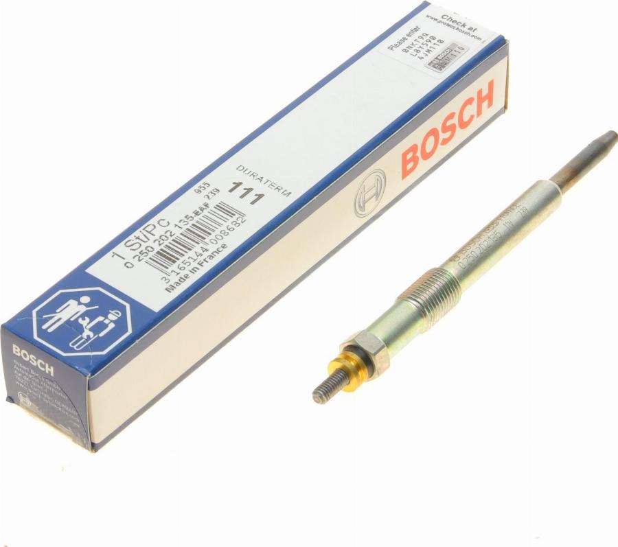 BOSCH 0 250 202 135 - Подгревна свещ vvparts.bg