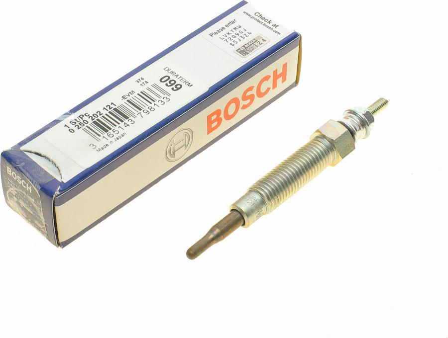 BOSCH 0 250 202 121 - Подгревна свещ vvparts.bg