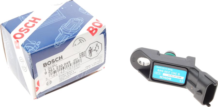 BOSCH 0 261 230 049 - Датчик, налчгане във всмукателните тръби vvparts.bg