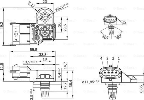 BOSCH 0 261 230 280 - Датчик, налягане при принудително пълнене vvparts.bg