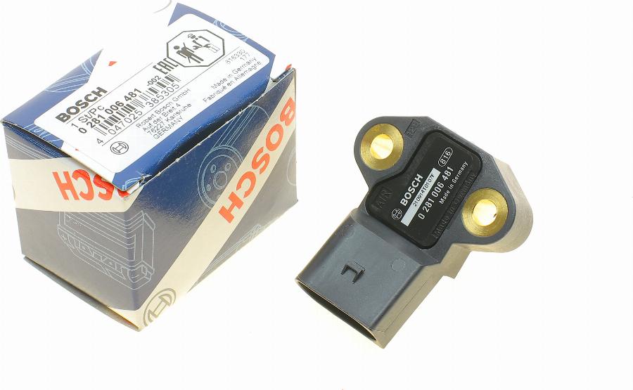 BOSCH 0 281 006 481 - Датчик, налягане при принудително пълнене vvparts.bg