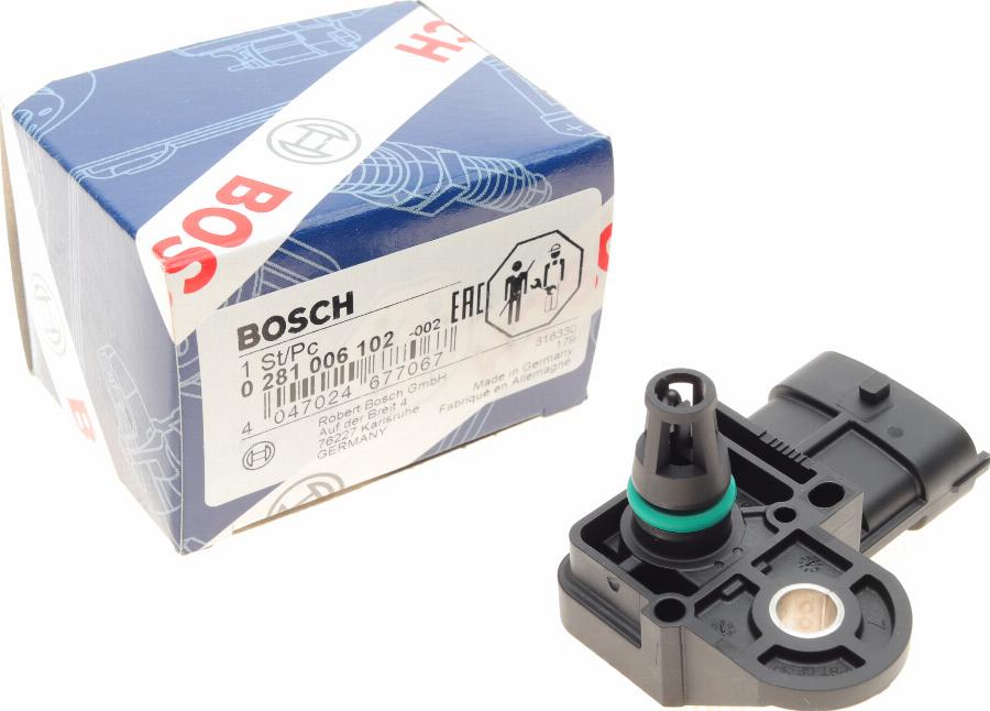 BOSCH 0 281 006 102 - Датчик, налягане при принудително пълнене vvparts.bg