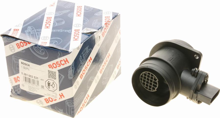 BOSCH 0 281 002 531 - Въздухомер-измерител на масата на въздуха vvparts.bg