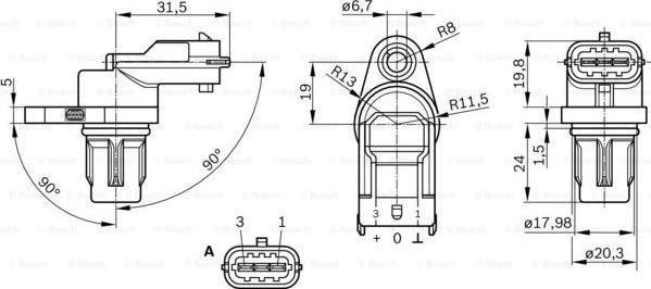 BOSCH 0 281 002 667 - Датчик, положение на разпределителния вал vvparts.bg