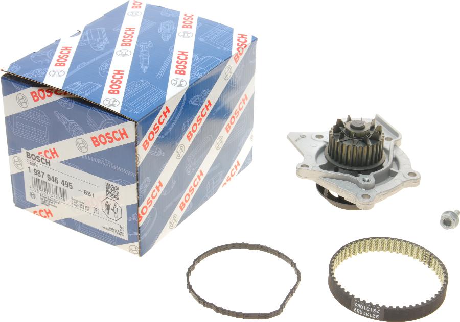 BOSCH 1 987 946 495 - Водна помпа+ к-кт ангренажен ремък vvparts.bg