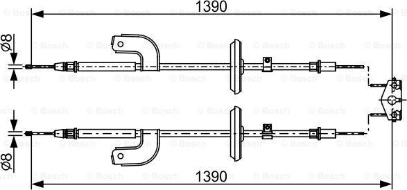 BOSCH 1 987 482 459 - Жило, ръчна спирачка vvparts.bg