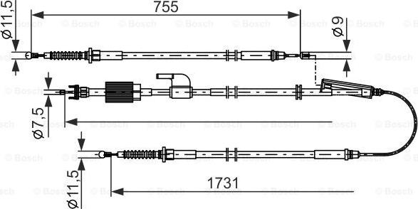 BOSCH 1 987 482 804 - Жило, ръчна спирачка vvparts.bg