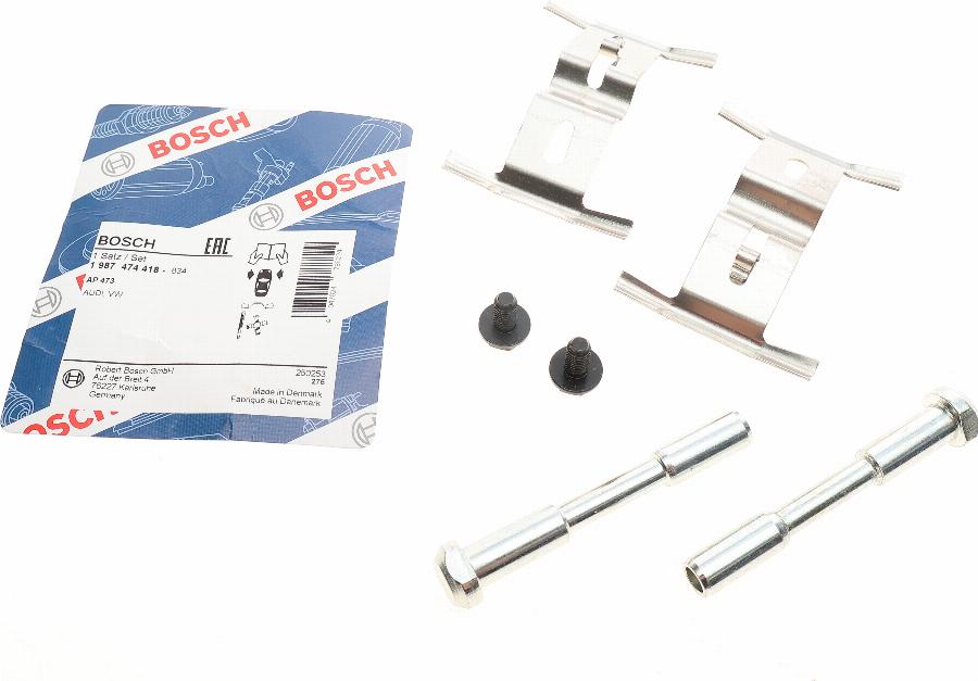 BOSCH 1 987 474 418 - Комплект принадлежности, дискови накладки vvparts.bg