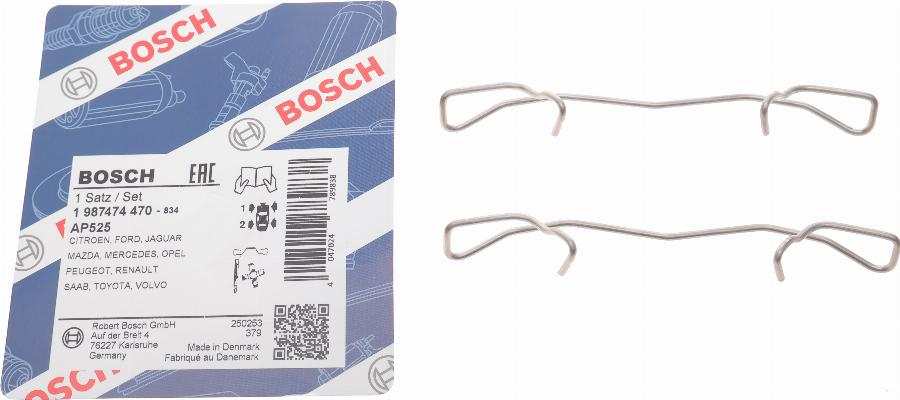 BOSCH 1 987 474 470 - Комплект принадлежности, дискови накладки vvparts.bg