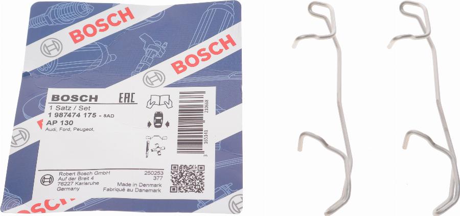 BOSCH 1 987 474 175 - Комплект принадлежности, дискови накладки vvparts.bg