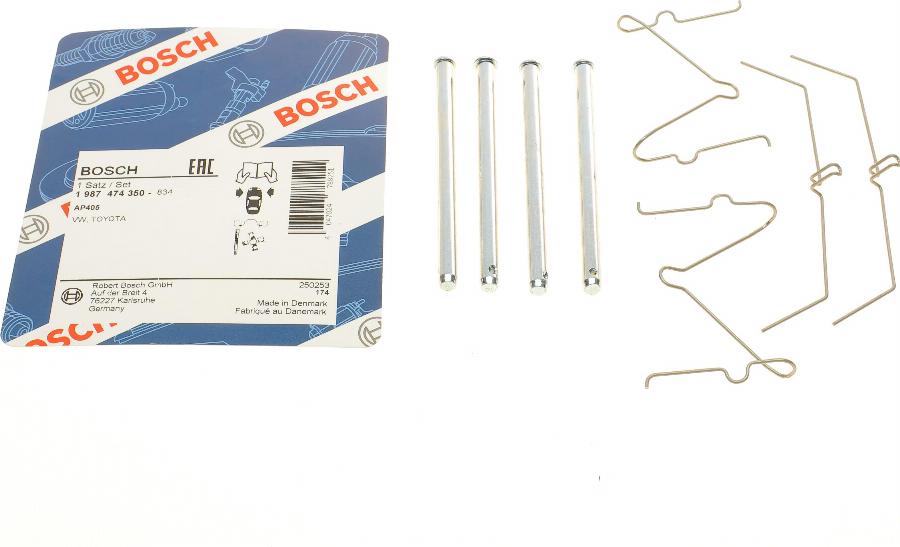 BOSCH 1 987 474 350 - Комплект принадлежности, дискови накладки vvparts.bg