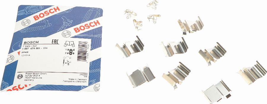 BOSCH 1 987 474 351 - Комплект принадлежности, дискови накладки vvparts.bg