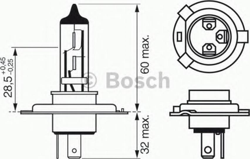 BOSCH 1987302043 - Крушка с нагреваема жичка, фар за дълги светлини vvparts.bg
