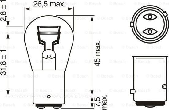 BOSCH 1 987 302 813 - Крушка с нагреваема жичка, стоп светлини vvparts.bg