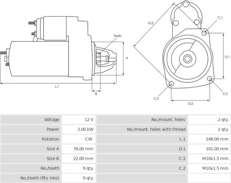 BOSCH 1109202 - Стартер vvparts.bg